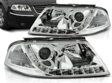 Prednja svjetla LED DayLight (chrome) / Volkswagen Passat B5 3BG (09.2000-03.2005), LPVW81