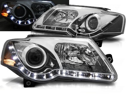 Prednja svjetla LED DayLight (chrome) / Volkswagen Passat B6 3C (03.2005-2010), LPVWC1