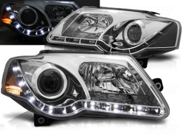 Prednja svjetla LED DayLight (chrome) / Volkswagen Passat B6 3C (03.2005-2010), LPVWC1