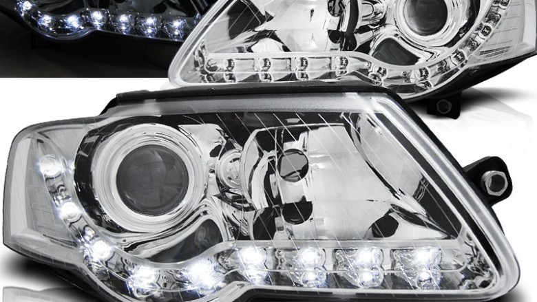Prednja svjetla LED DayLight (chrome) / Volkswagen Passat B6 3C (03.2005-2010), LPVWE0