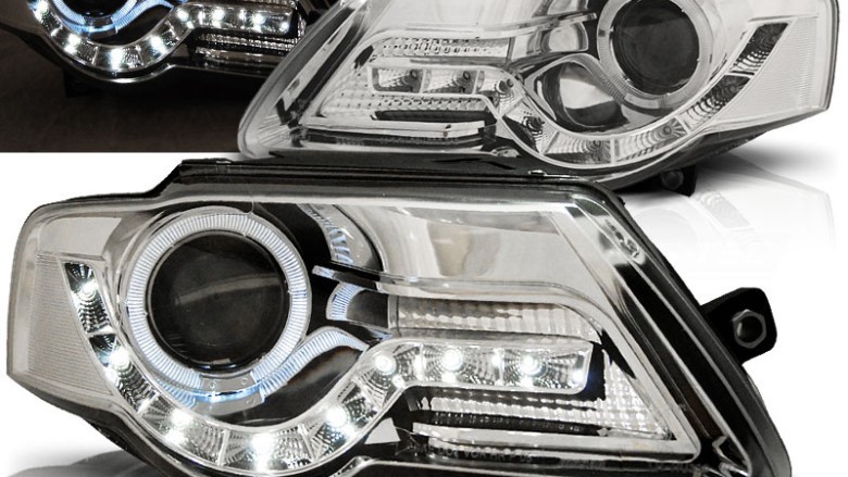 Prednja svjetla LED DayLight (chrome) / Volkswagen Passat B6 3C (03.2005-2010), LPVWF6