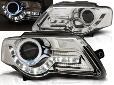 Prednja svjetla LED DayLight (chrome) / Volkswagen Passat B6 3C (03.2005-2010), LPVWF6