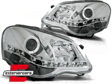 Prednja svjetla LED DayLight (chrome) / Volkswagen Polo 9N3 (04.2005-2009), LPVWA5