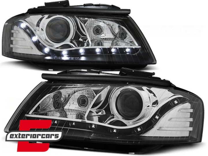 Prednja svjetla LED DayLight (crna) / Audi A3 8P 8PA (2003-2008), LPAU24