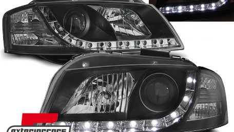 Prednja svjetla LED DayLight (crna) / Audi A3 8P 8PA (2003-2008), LPAU44