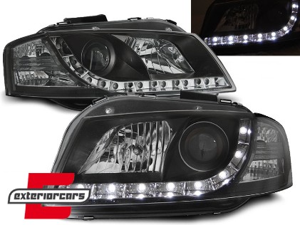 Prednja svjetla LED DayLight (crna) / Audi A3 8P 8PA (2003-2008), LPAU44