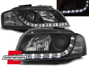 Prednja svjetla LED DayLight (crna) / Audi A3 8P 8PA (2003-2008), LPAU44