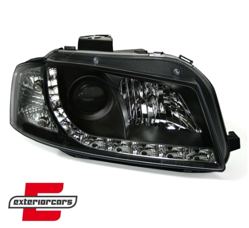 Prednja svjetla LED DayLight (crna) / Audi A3 8P 8PA (2003-2008), LPAU44