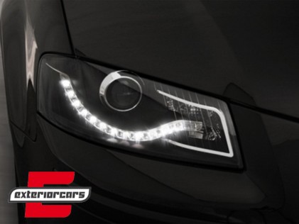 Prednja svjetla LED DayLight (crna) / Audi A3 8P 8PA (2003-2008), LPAU54