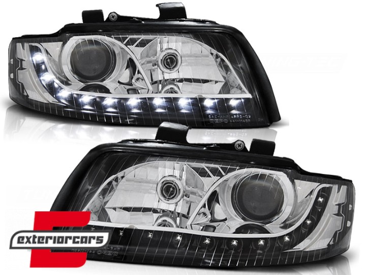 Prednja svjetla LED DayLight (crna) / Audi A4 B6 (2000-2004), LPAU64