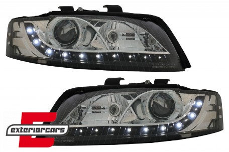 Prednja svjetla LED DayLight (crna) / Audi A4 B6 (2000-2004), LPAU64
