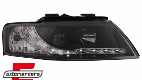 Prednja svjetla LED DayLight (crna) / Audi A4 Cabrio B6 (2002-2006), LPAUF4