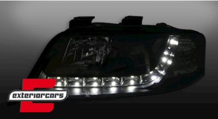 Prednja svjetla LED DayLight (crna) / Audi A6 4B C5 (05.1997-05.2001), LPAU38