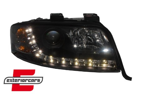 Prednja svjetla LED DayLight (crna) / Audi A6 4B C5 (06.2001-05.2004), LPAU46