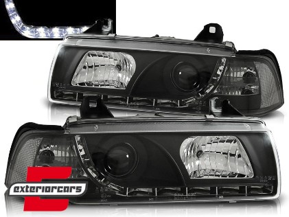 Prednja svjetla LED DayLight (crna) / BMW serije 3 E36 (12.1990-08.1999), LPBM52