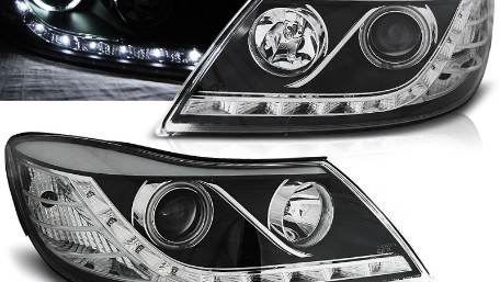 Prednja svjetla LED DayLight (crna) - facelift / Škoda Octavia II facelift (2009-2012), LPSK21