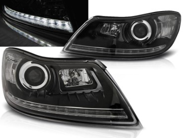 Prednja svjetla LED DayLight (crna) - facelift / Škoda Octavia II facelift (2009-2012), LPSK23