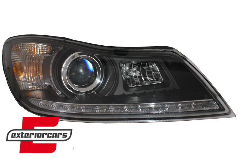 Prednja svjetla LED DayLight (crna) - facelift / Škoda Octavia II facelift (2009-2012), LPSK23
