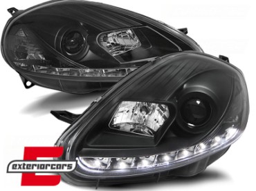 Prednja svjetla LED DAYLIGHT (crna) / / Fiat Grande Punto (2005-2008), LPFI06