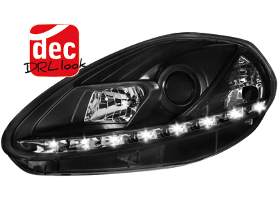 Prednja svjetla LED DAYLIGHT (crna) / Fiat Grande Punto (2008-2009), LPFI26