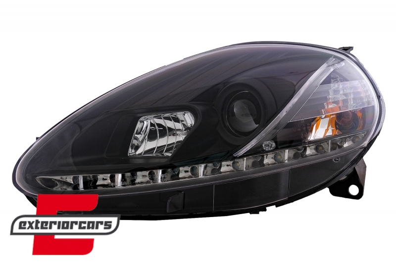 Prednja svjetla LED DAYLIGHT (crna) / Fiat Grande Punto (2008-2009), LPFI26