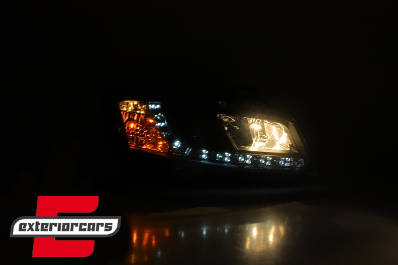Prednja svjetla LED DayLight (crna) / Fiat Stilo 3p (2001-2008), LPFI12
