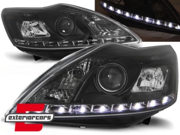 Prednja svjetla LED DayLight (crna) / Ford Focus (02.2008-2010), LPFO38