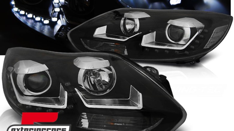 Prednja svjetla LED DayLight (crna) / Ford Focus III Mk3 (2010-2014), LPFO61