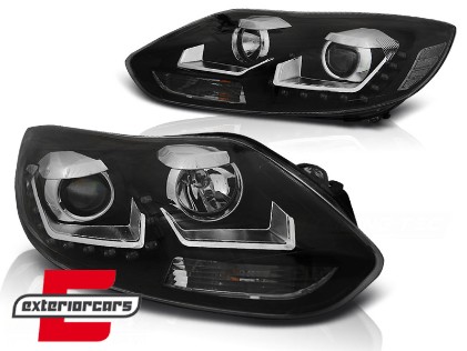 Prednja svjetla LED DayLight (crna) / Ford Focus III Mk3 (2010-2014), LPFO61