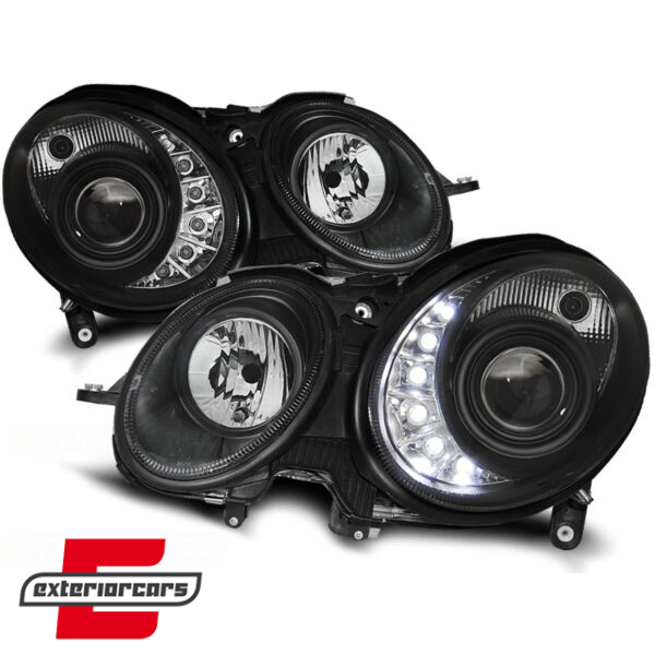 Prednja svjetla LED DayLight (crna) / Mercedes E-klasa W211 S211 (2002-04.2006), LPME58
