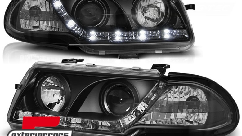 Prednja svjetla LED DayLight (crna) / Opel Astra F (09.1994-1997), LPOP62