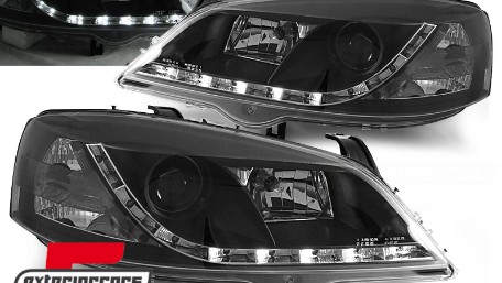 Prednja svjetla LED DayLight (crna) / Opel Astra G (1997-2004), LPOP40
