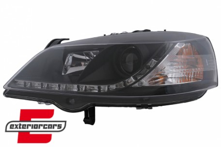 Prednja svjetla LED DayLight (crna) / Opel Astra G (1997-2004), LPOP40