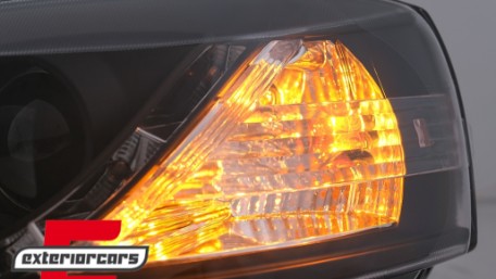 Prednja svjetla LED DayLight (crna) / Opel Astra G (1997-2004), LPOP40