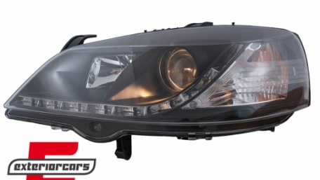 Prednja svjetla LED DayLight (crna) / Opel Astra G (1997-2004), LPOP40