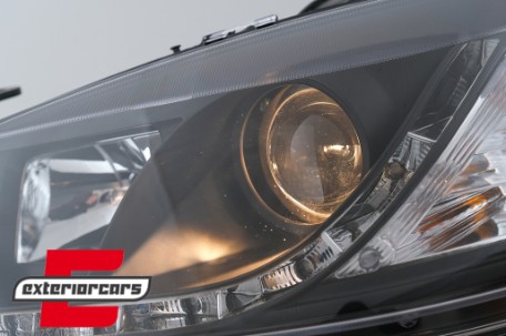 Prednja svjetla LED DayLight (crna) / Opel Astra G (1997-2004), LPOP40
