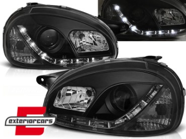 Prednja svjetla LED DayLight (crna) / Opel Corsa B (1993-2000), LPOP56