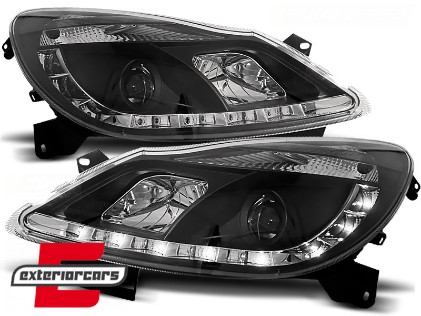 Prednja svjetla LED DayLight (crna) / Opel Corsa D (2006-2011), LPOP50