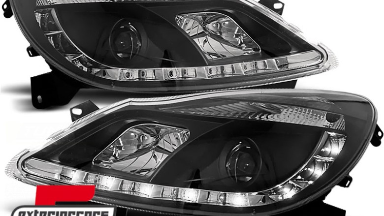 Prednja svjetla LED DayLight (crna) / Opel Corsa D (2006-2011), LPOP50