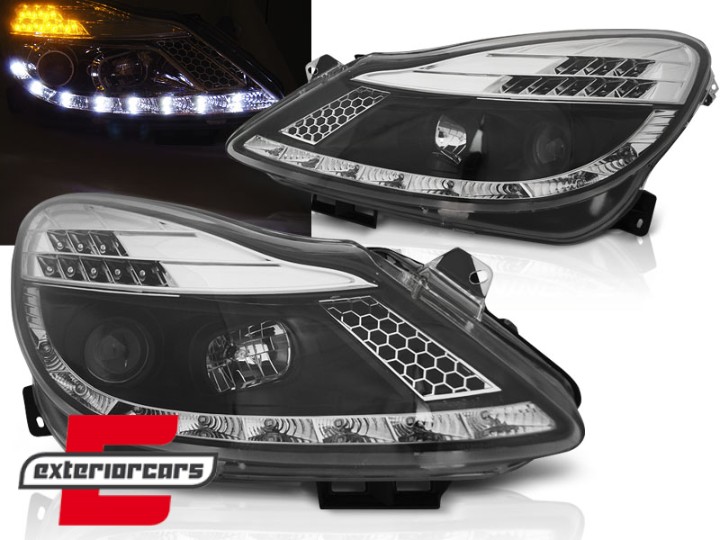 Prednja svjetla LED DayLight (crna) / Opel Corsa D (2006-2011), LPOPA3
