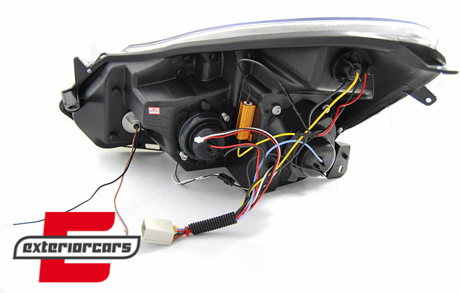 Prednja svjetla LED DayLight (crna) / Opel Corsa D (2006-2011), LPOPA3