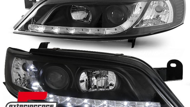 Prednja svjetla LED DayLight (crna) / Opel Vectra B (1999-2002), LPOP48