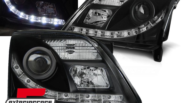 Prednja svjetla LED DayLight (crna) / Opel Vectra C Signum (2002-2005), LPOP76