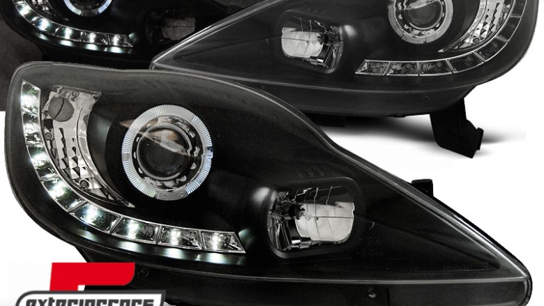 Prednja svjetla LED DayLight (crna) / Peugeot 107 (2005-2011), LPPE25