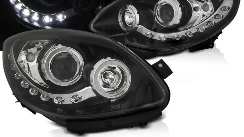 Prednja svjetla LED DayLight (crna) / Renault Twingo (2007-2011), LPRE36