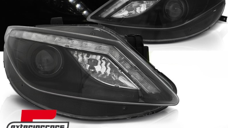 Prednja svjetla LED DayLight (crna) / Seat Ibiza 6J (2008-2012), LPSE32