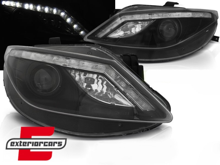 Prednja svjetla LED DayLight (crna) / Seat Ibiza 6J (2008-2012), LPSE32