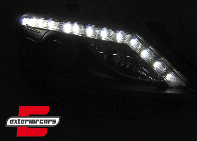 Prednja svjetla LED DayLight (crna) / Seat Ibiza 6J (2008-2012), LPSE32