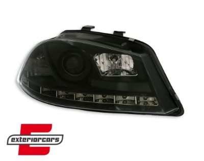 Prednja svjetla LED DayLight (crna) / Seat Ibiza 6L (2002-2008), LPSE08