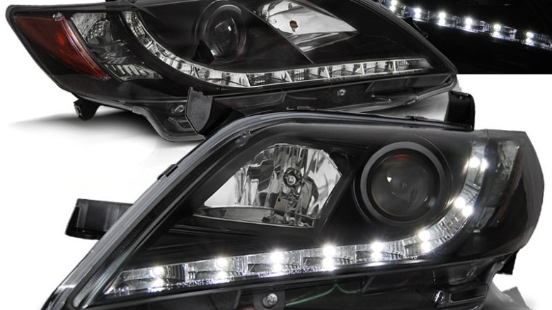 Prednja svjetla LED DayLight (crna) / Toyota Camry 6 XV40 (2006-2009), LPTO16